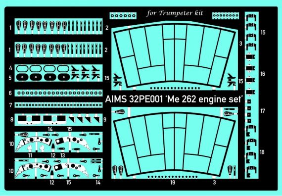 1/32 engine detail set for Messerschmitt Me 262