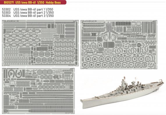1/350 USS Iowa BB-61 BigEd Set for Hobby Boss