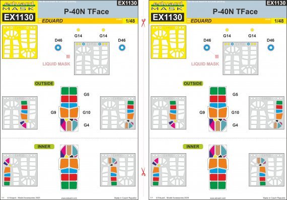 Mask 1/48 P-40N TFace for Eduard