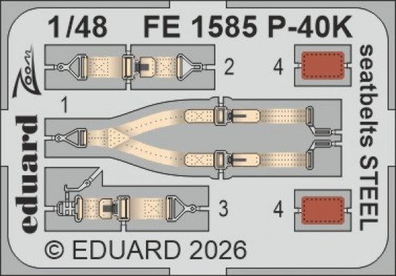 Eduard Ceintures de s�curit� P-40K 1/48 acier