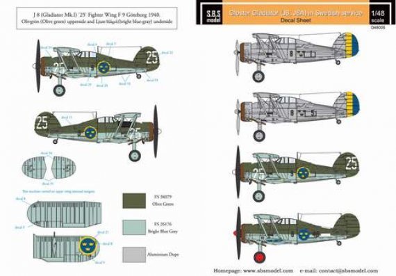 1/48 Decal Gl.Gladiator Swedish AF Vol.I