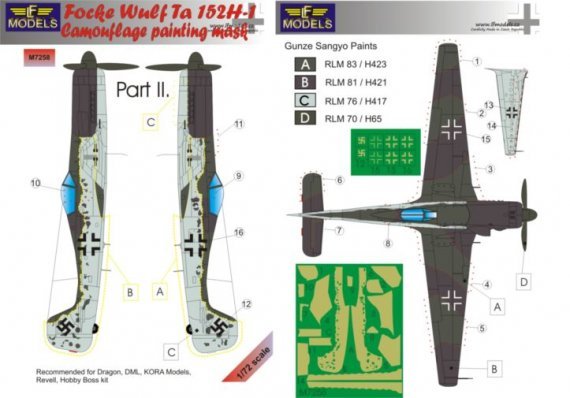 1/72 Mask Focke Wulf ta 152H-1 Camouflage part 2