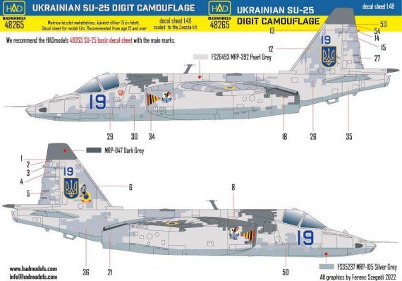 1/48 Decal Su-25 Ukrainian Digit Camouflage Part 2
