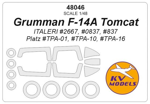 1/48 Grumman F-14A Tomcat mask for Italeri & Platz