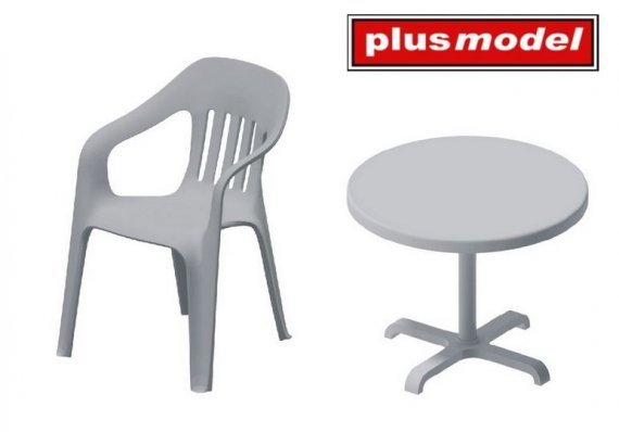 1/35 Plastic chairs and table.