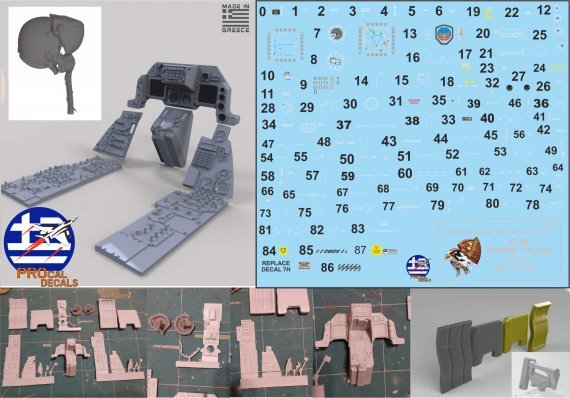 General-Dynamics F-16 Cockpit Late 1/12 Conversion SET & JHMCS