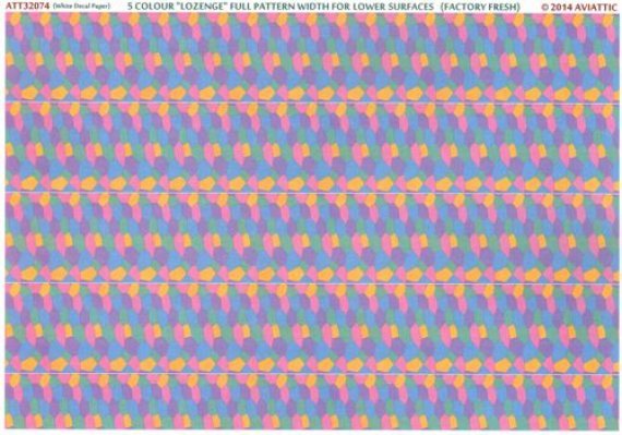 1/32 (white decal paper) 5 colour lozenge full pattern width