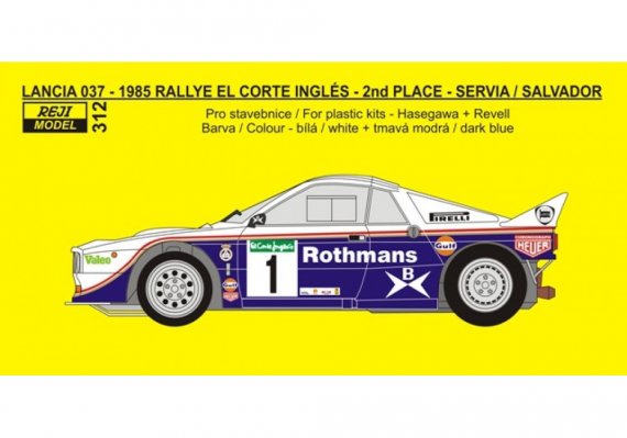 REJI MODEL 1/24 Lancia 037 Rothmans Rallye El Corte 1985