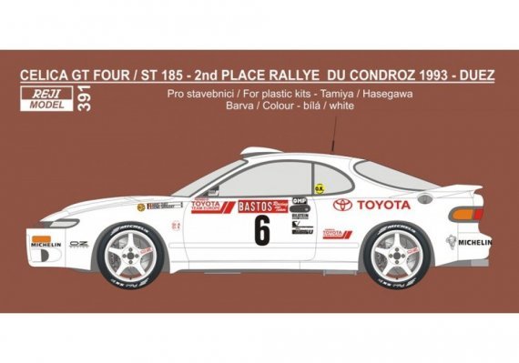 Decals Celica GT-Four Rally Condroz 1993 1/24