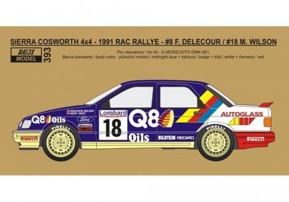 1/24 Sierra Cosworth 4x4 Lombard RAC Rallye 1991 decal