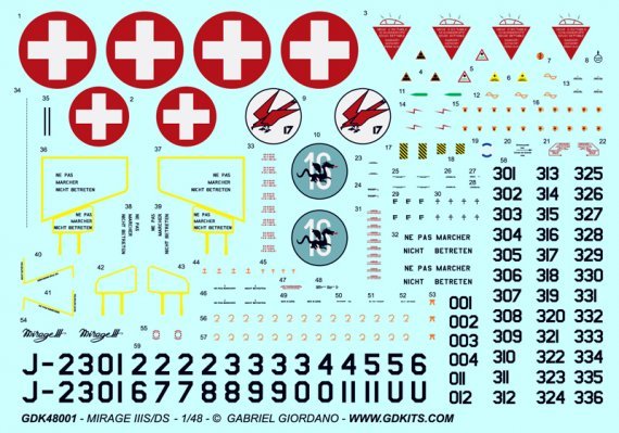 1/48 Dcalques Mirage IIIS Swiss Air Force