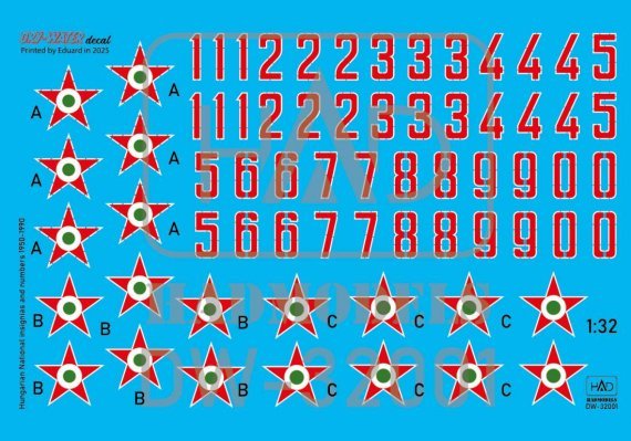 1/32 Decal Hungarian National Insignias & Numbers 1950-90