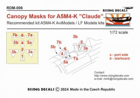 1/72 Canopy mask for A5M4-K Claude AVIM/LF