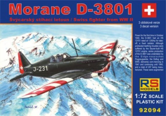 1/72 Morane D-3801 (3x Swiss decals)