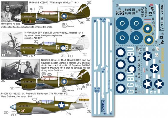 1/72 Pacific Curtiss P-40s Wairarapa Wildcat