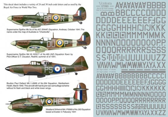 1/72 Raf and Commonwealth code letters, Medium sea grey