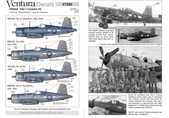 1/72 Rnzaf Vought F4U-1 Corsairs Part3. The four Donald Duck