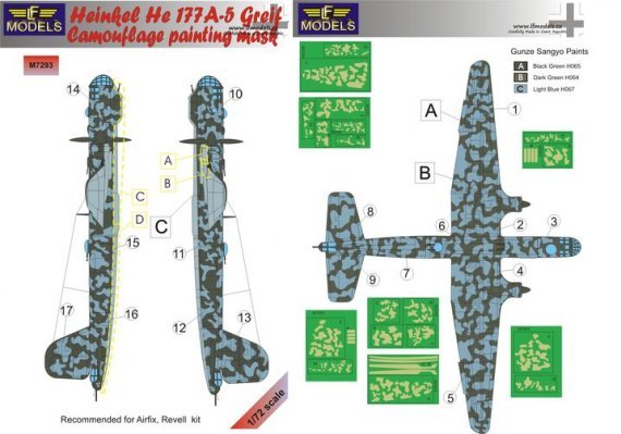 1/72 Heinkel He-177A-5 Greif camouflage pattern paint masks