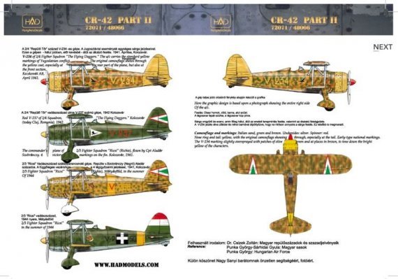 1/72 Decal CR-42 (V-237, V-234, V-266, V-250)