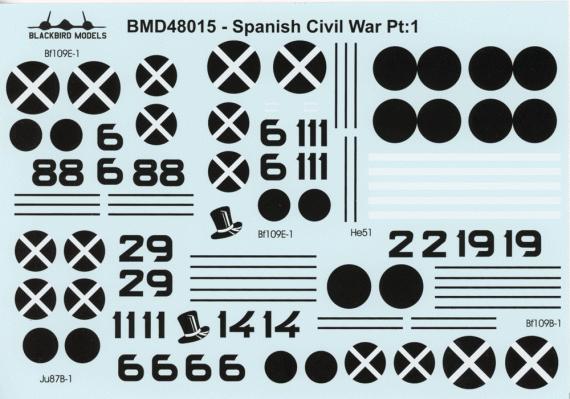 1/48 Spanish Civil War Pt:1Messerschmitt Bf-109E-1 Condor Legion