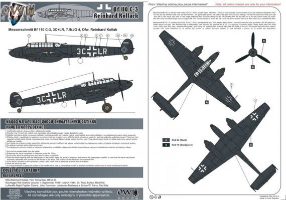 1/32 Bf 110C Reinhard Kollack (decals)