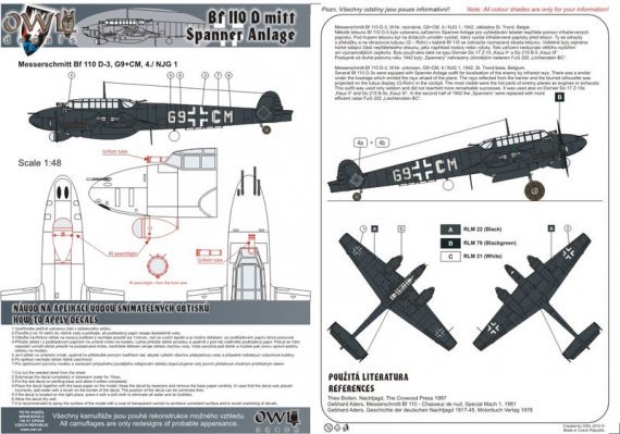 1/32 Bf 110D Spanner Anlage (decals)