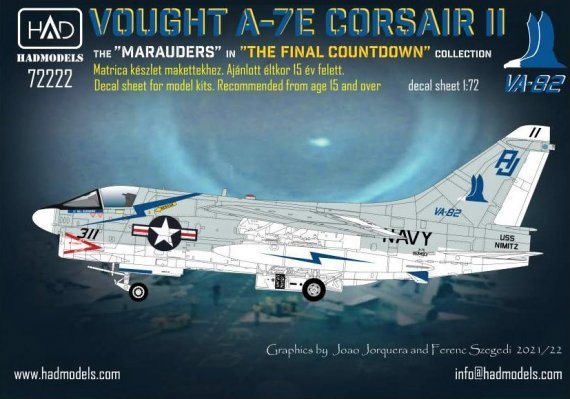 1/72 Decal A-7E Corsair II VA-82 The Marauders