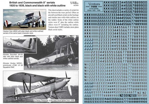 1/48 RAF and Commonwealth 1919-1939 serials
