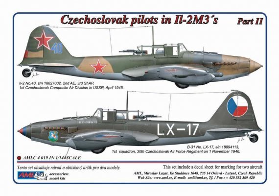 1/144 Decals Czechoslovak pilots in Il-2M3s, Part