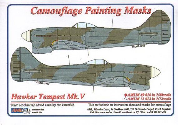 1/48 Camouflage masks Hawker Tempest Mk.V (WWII)