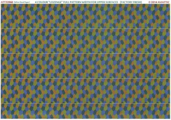 1/32 white decal paper) 4 colour lozenge full pattern width