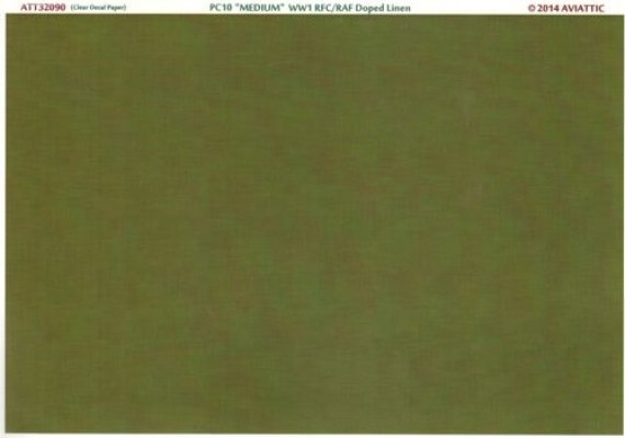 1/32 (clear decal paper) PC10 medium ww1 rfc/raf doped linen