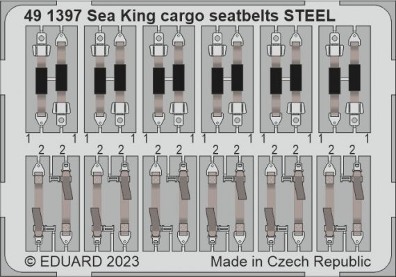 1/48 SET Sea King HU.5 cargo seatbelts STEEL for Airfix