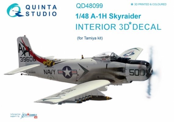 1/48 Douglas A-1H Skyraider 3D-Printed & coloured Interior