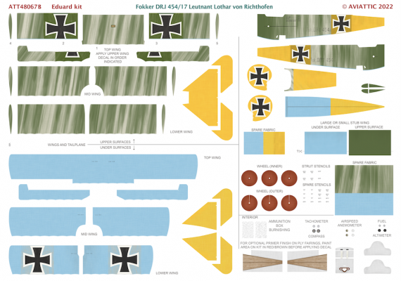 1/48 Fokker DR.I Triplane 454/17 Ltn. von Richthofen scheme B