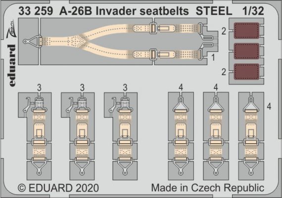 1/32 A-26B Invader seatbelts STEEL