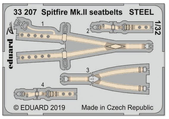 1/32 Spitfire Mk.II seatbelts STEEL