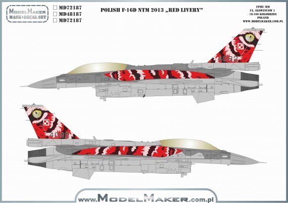 1/72 Polish F-16D Ntm 2013 Red livery