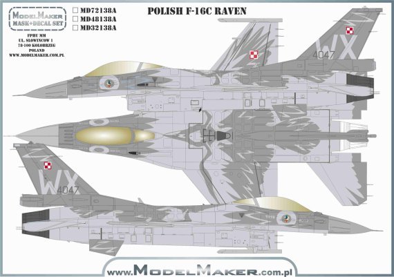 1/32 F-16C Raven WX-4047 100TH Anniversary of Polish Air Force