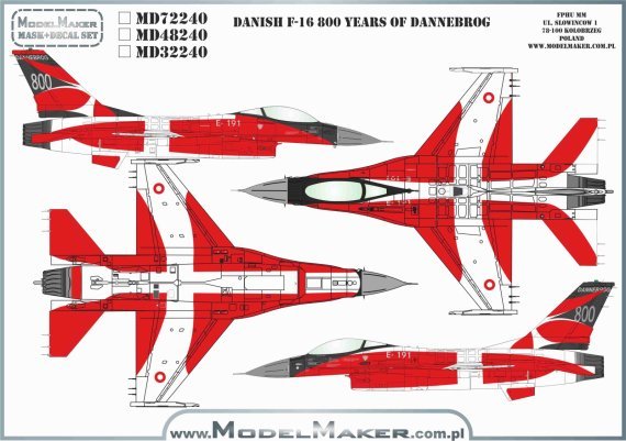 1/32 Danish General-Dynamics F-16AM Fighting Falcon 800 Years