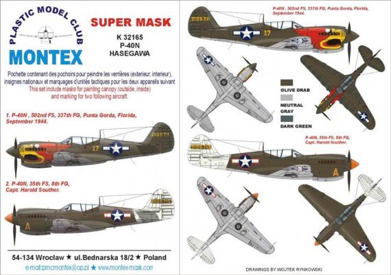 Montex Maschere P-40N Warhawk 1/32 Hasegawa