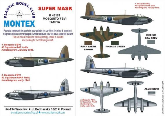 Montex 1/48 De Havilland Mosquito Mk.VI Masques Tamiya