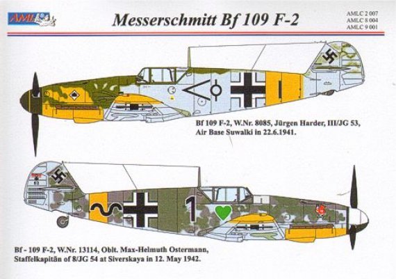 1/72 Masks for Bf 109 F-2 (incl. decals)