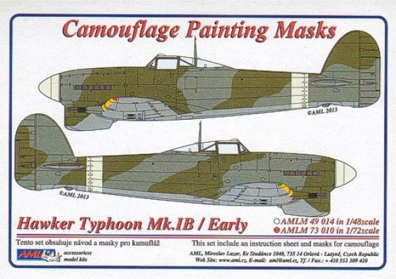 1/72 Camouflage masks Hawker Typhoon Mk.IB Early