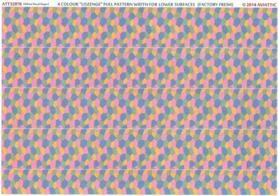 1/32 (white decal paper) 4 colour lozenge full pattern width