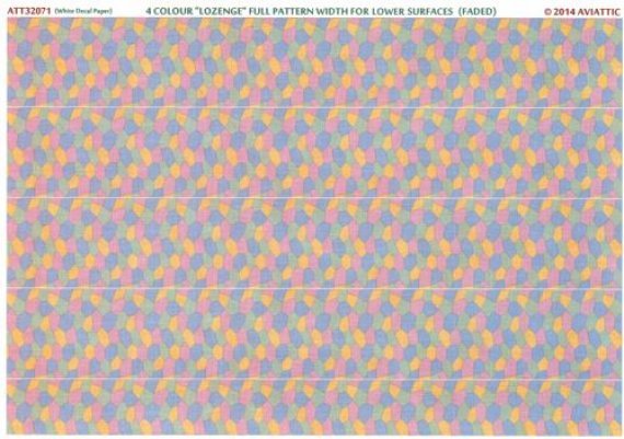 1/32 (white decal paper) 4 colour lozenge full pattern width