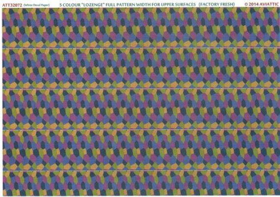 1/32 (white decal paper) 5 colour lozenge full pattern width