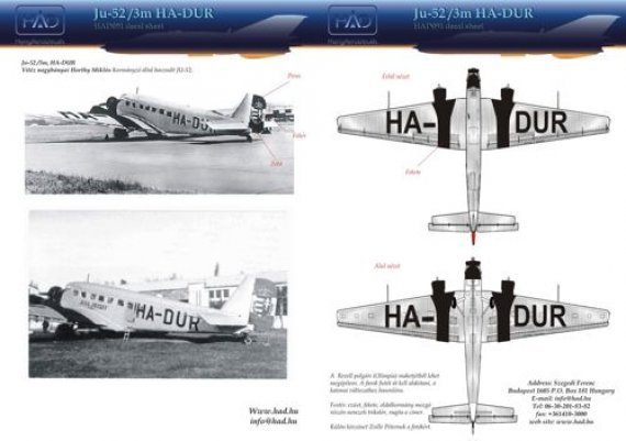 1/72 Decal Ju-52/3m HA-DUR