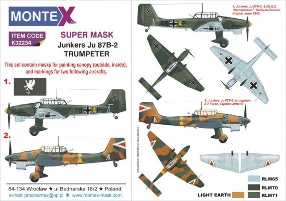Montex Masques Cockpit + Marquages Ju-87B-2 Stuka 1/32