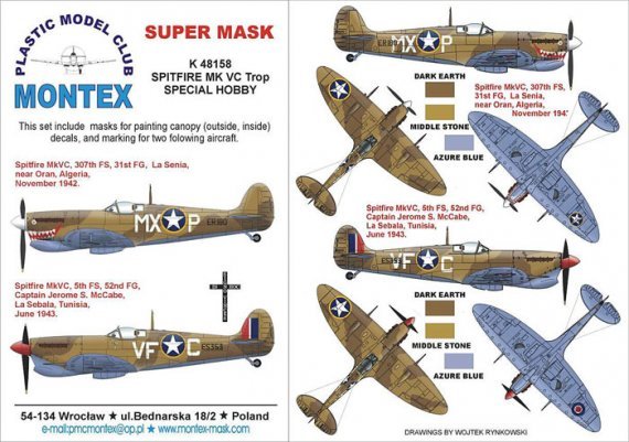 Montex Maschere Spitfire Mk.VC 1/48 Special Hobby